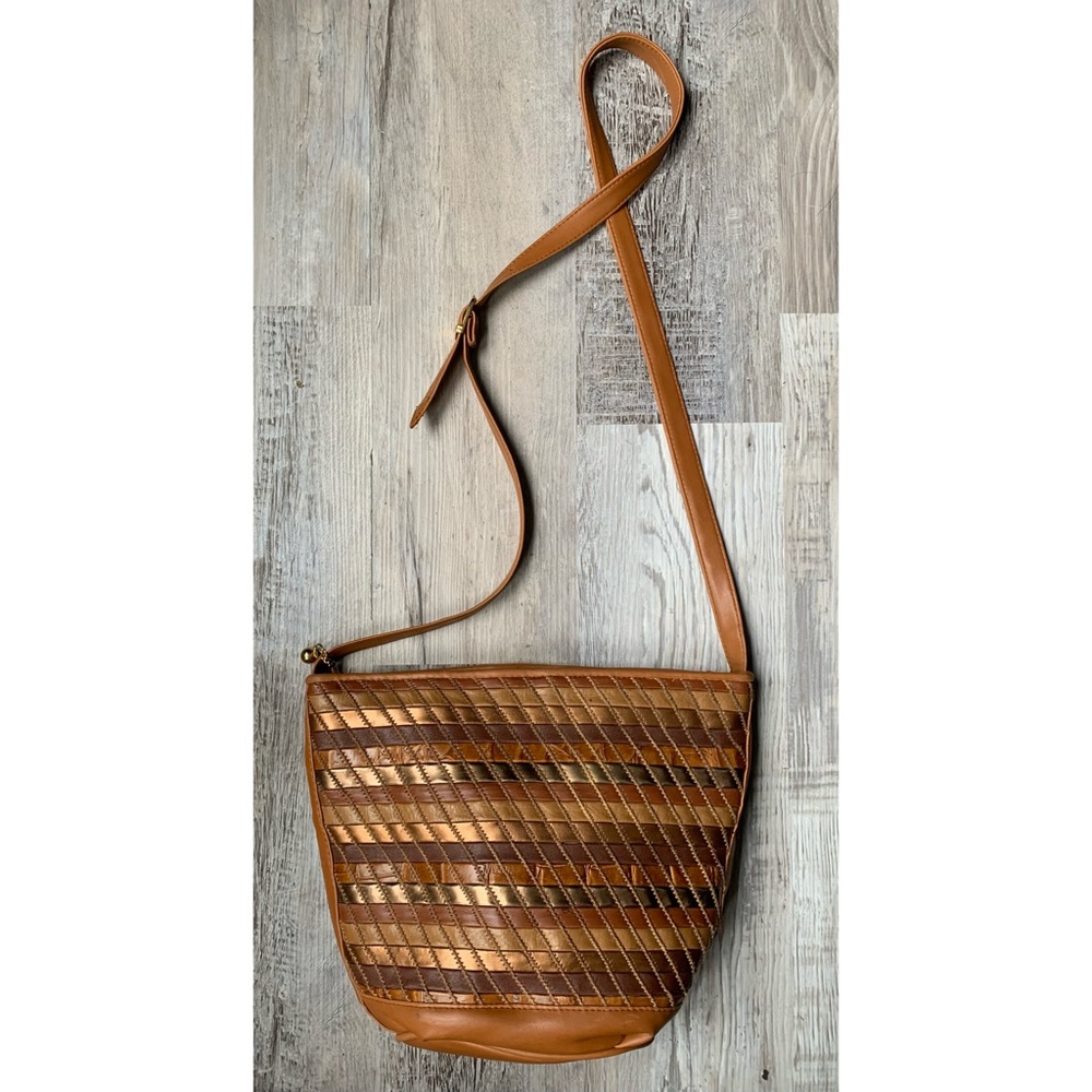 Vintage Cooper J : mixed pattern faux leather bag